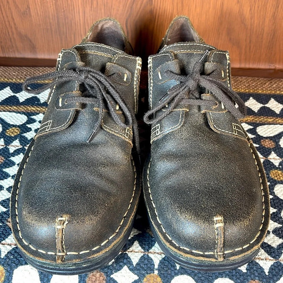 Clarks Men’s Active Air Brown Leather Lace Up Split Toe shoes size 9.5 - Picture 4 of 9